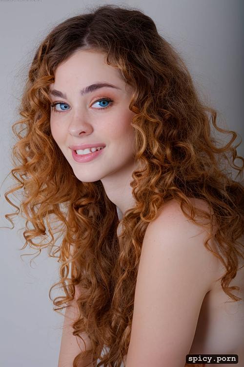 ethnicity, curly hair, head shot, detailed, teen, naked, 8k