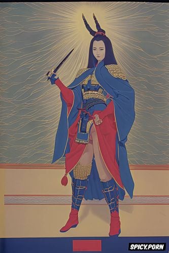 carpet texture, thick thai woman, flat painting japanese woodblock print