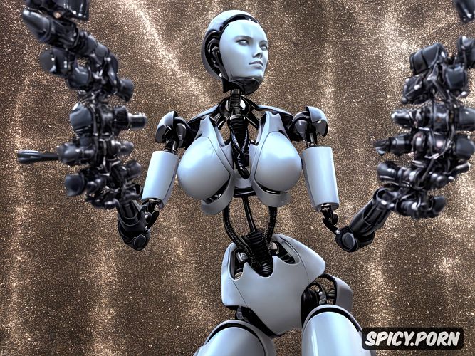 massive boobs, thick body, woman vs robot tentacle vagina probe model
