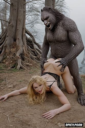 screams in acute vaginal pleasure, sasquatch fat dick fills her pussy