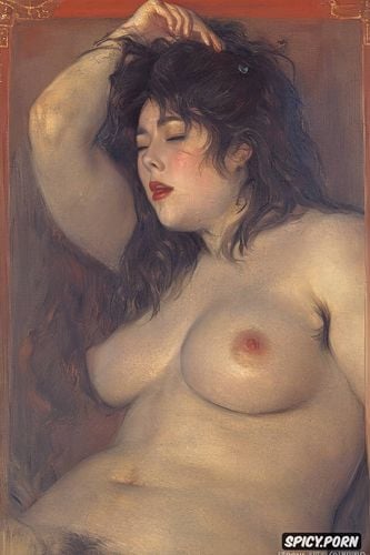 thai woman, grabbing neck, fatty skin folds, manet, paul peter rubens