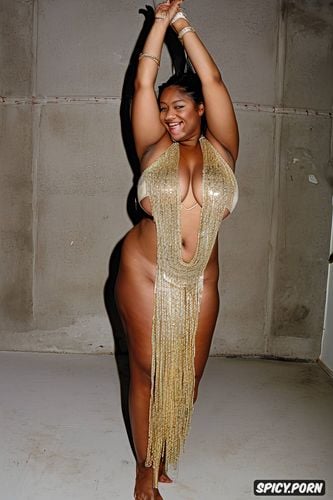 curvy hourglass body, color photo, full view, intricate beautiful dancing costume