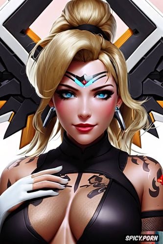 mercy overwatch beautiful face full body shot, masterpiece, ultra detailed