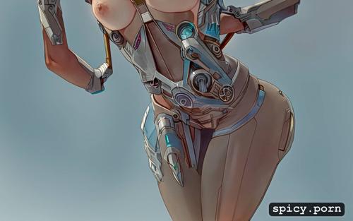 tanktop, thick body, amateur, ultra detailed, highres, 8k, beautiful cyborg