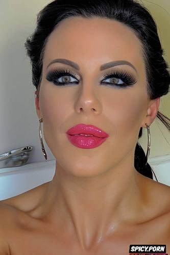 bimbo botox lipstick, slut makeup, face closeup, kate beckinsale