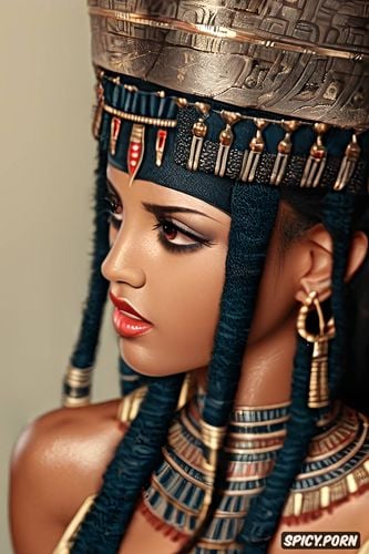 tits out, masterpiece, ultra realistic, aerith gainsborough final fantasy vii remake female pharaoh ancient egypt pharoah crown beautiful face topless