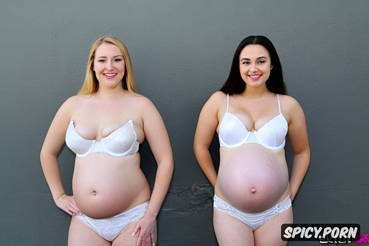 debutante, hot, large pregnant belly, three white teens, gorgeous innocent face