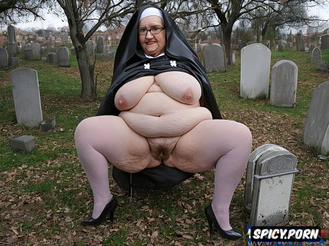 fat pussy, nun dressed, pussy gape, big large ssbbw belly, spreading legs