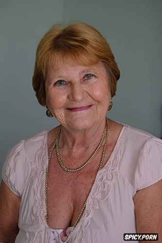 big teeth, portrait, bob haircut, very old wrinkled granny, very detailed wrinkled face