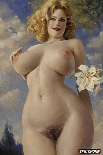 flat breast, full body shot, impressionist portrait, negative big breast
