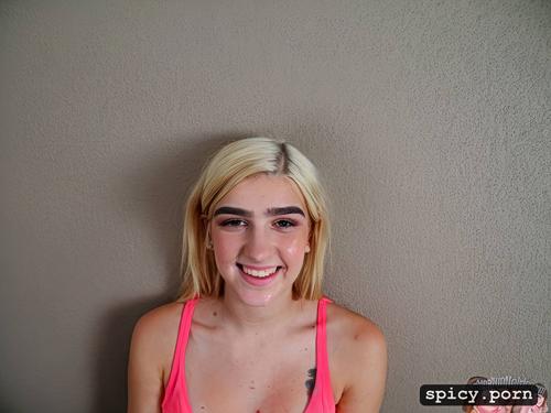 teen 18yo woman with dua lipa face, no porn, focusing on face