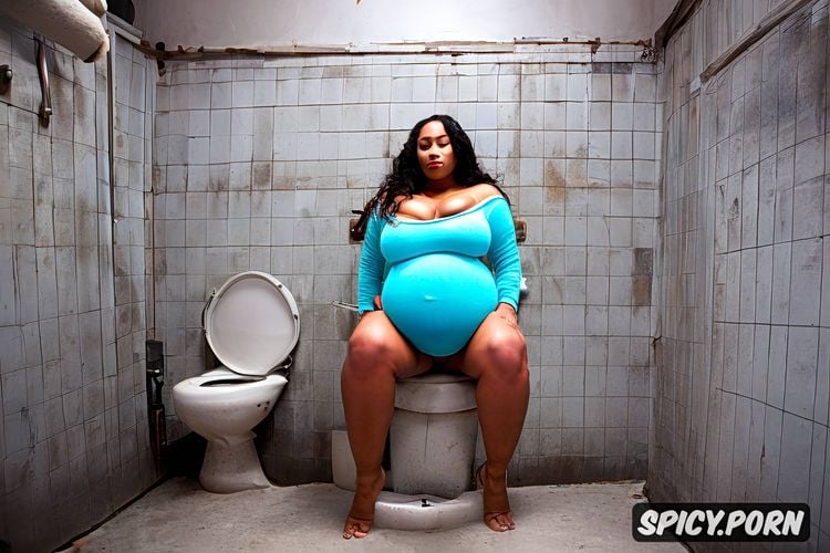 naked, wide hips, huge boobs, vivid colors, gorgeous, toilet