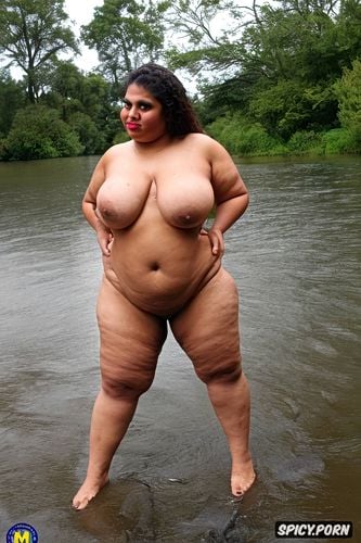 thick thighs, big fat bulge, rainy day, small shrink boobs, ssbbw hispanic woman