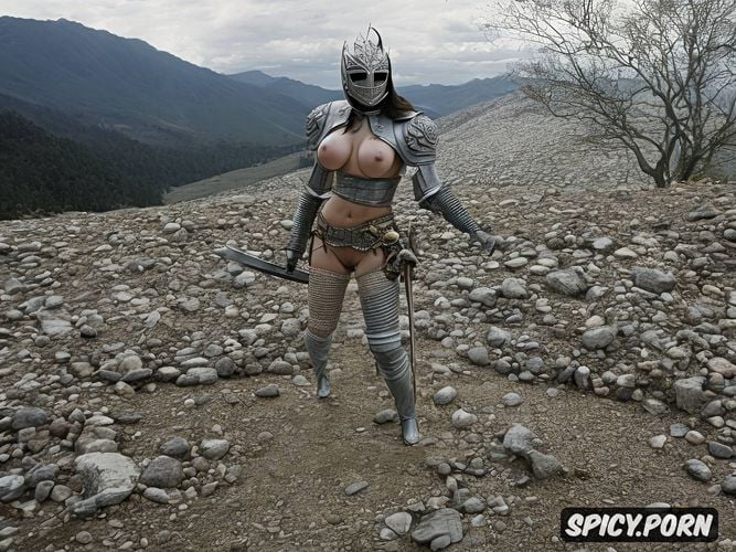 sexy knight, massive swollen tits, gigantic tits, giant smooth nipples