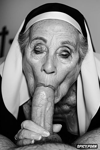 nun sucking dick, cute, depth of field, age 80 scottish, church