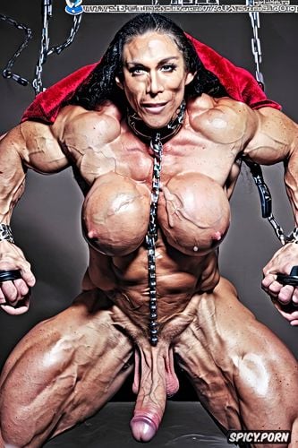 bodybuilder, k ultra realistic photo, spreading legs, enormous boobs