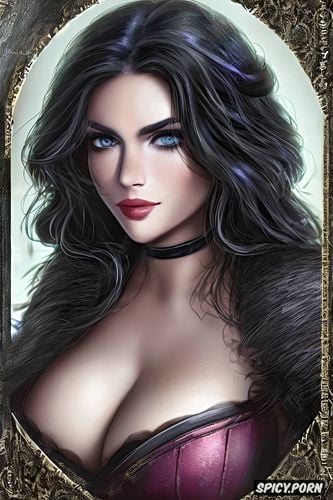 k shot on canon dslr, yennefer of vengerberg the witcher tight outfit portrait beautiful face masterpiece