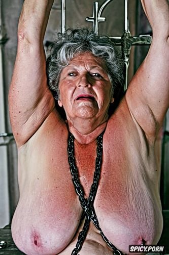 standing, singing, nude, big saggy tits, old geriatric elderly woman