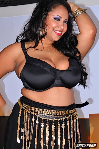 busty, color photo, tanned skin, gorgeous curvy bellydancer