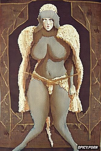 paolo uccello oil painting, princess demon, low resolution, old dusty painting