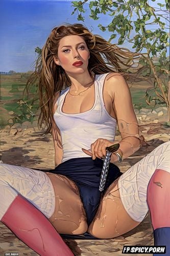 jessica biel, volleyball, paul peter rubens oil painting, hegre art