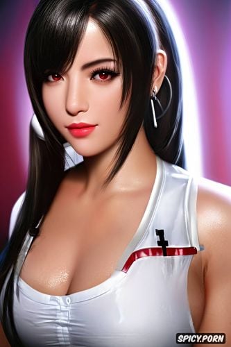 k shot on canon dslr, ultra detailed, ultra realistic, tifa lockhart final fantasy vii remake slutty nurse halloween costume beautiful face young portrait masterpiece