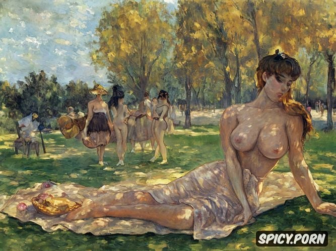 gigantic colossal enormous free breasts, hermann stenner, painterly renoir
