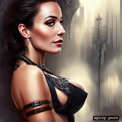 swiss woman with detailed face, digital painting, concept art