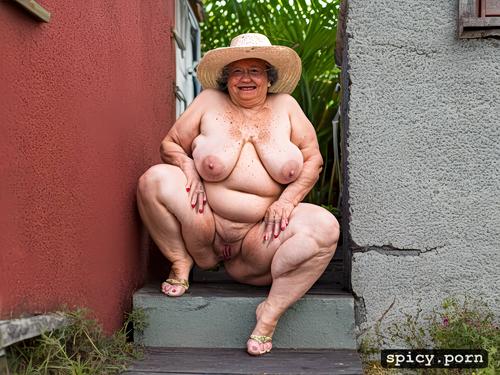 short bbw granny, focal length 200mm, hanging boobs, naked thick bbw mexican granny