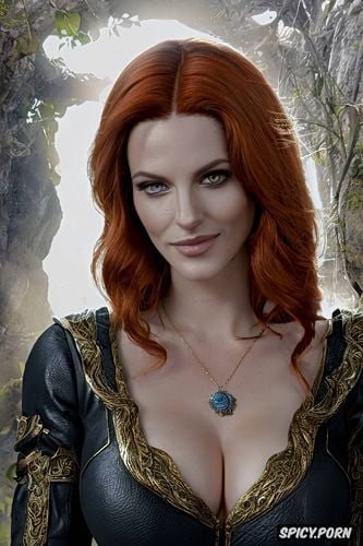 triss merigold the witcher tight outfit portrait beautiful face masterpiece