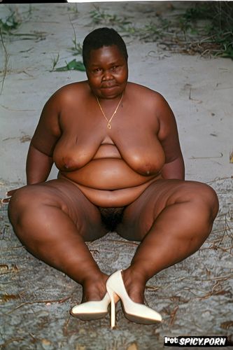 smooth face, cellulite, nude, plumper, african elderly granny