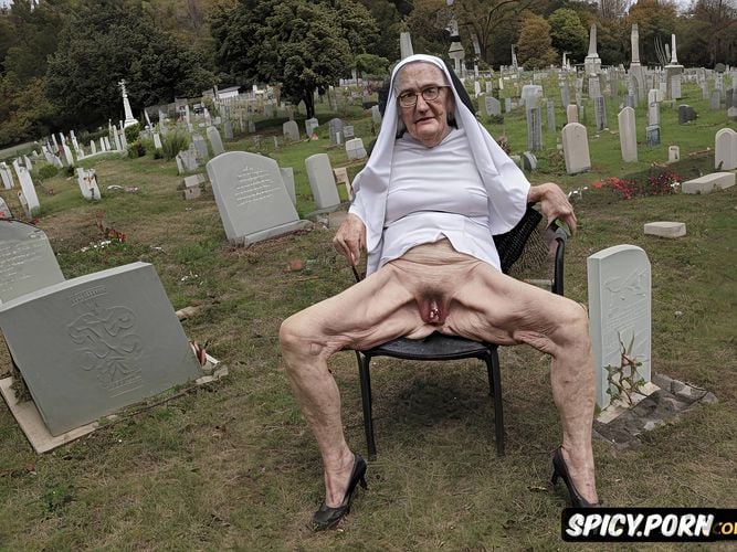 very old granny, zombie, ninety, cemetery, vaginal gape, very thin