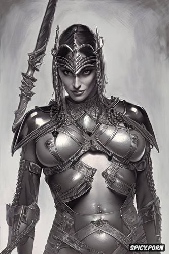 julia roberts, medieval fantasy warrior, realist art, john singer sargeant painting