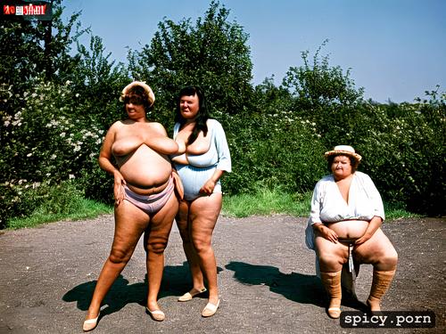 big saggy tits, ffm scene with fat old women