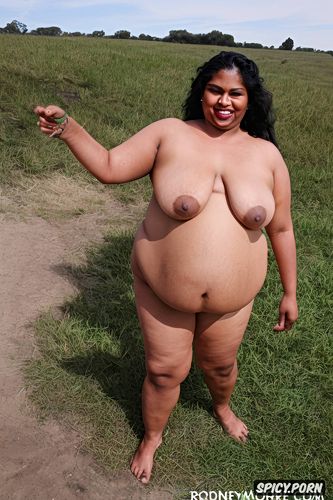 fat, beautiful indian bbw, nude, long stiff nipples, long brunette hair