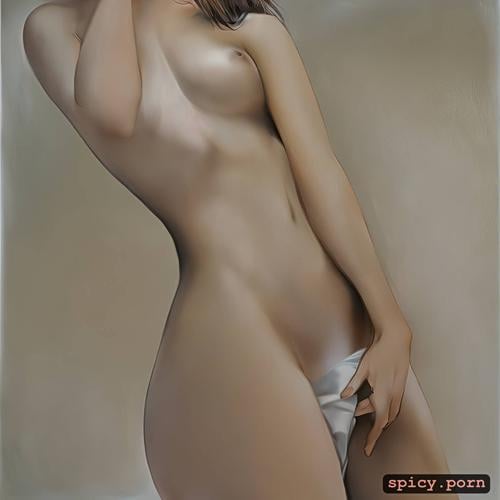 realistic, tall body, ultra detailed, highres, nude girl, pastel colors