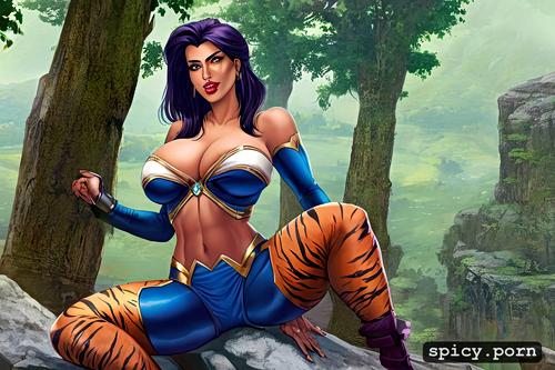 tiger woman, indian milf, 40 yo, gigantic breasts, busty