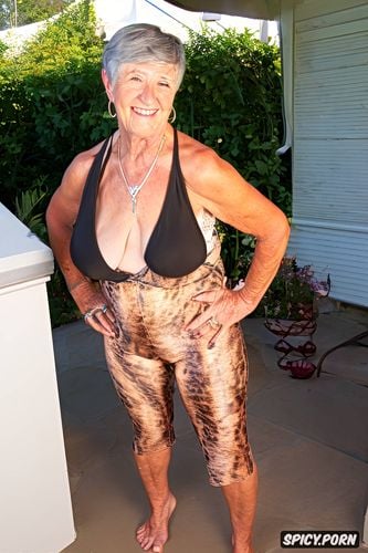 large camel toe, one piece jumpsuit, gilf, granny is ripe and contemporary