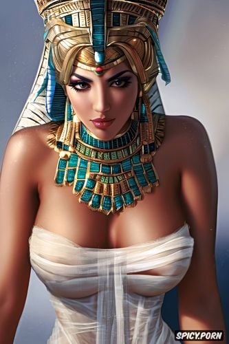 mercy overwatch female pharaoh ancient egypt pharoah crown beautiful face topless