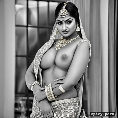 realistic, wearing saree, beautiful indian woman, massive tits