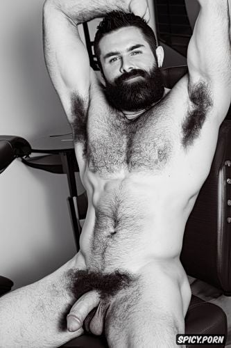 one alone naked athletic man, jock, muscular hairy chest, gay