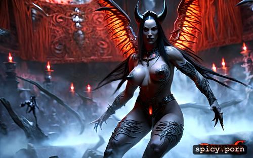 female demon, fantasy, gameplay, lilith, hell, naked, diablo