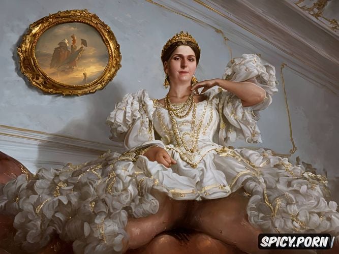 indignant expression, pov, aivazovsky painting, th century cute russian grand duchess spread legs