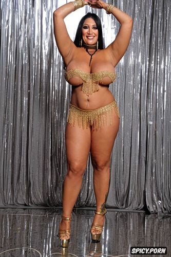 anatomically correct, color photo, very wide hips, performing on a dance floor