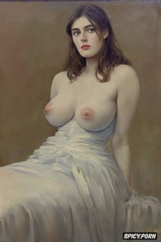 flat chested, pink nipples, millie brady, paul peter rubens oil painting