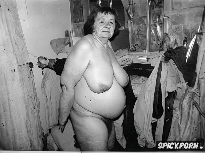 pregnant, aged old nun grandma, beautiful face, obese, grey hair