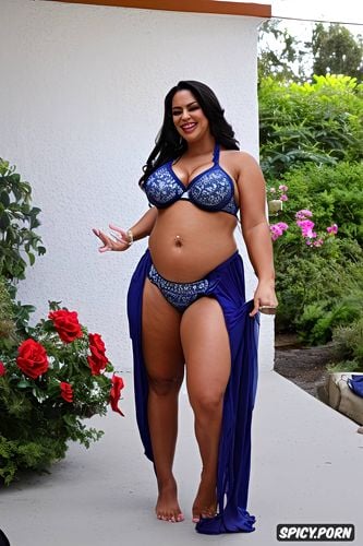 gorgeous voluptuous belly dancer, detailed symmetric face, long skirt with matching bra