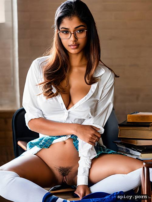 glasses, shy teen, big boobs, indian, 19 yo schoolgirl, blouse unbuttoned