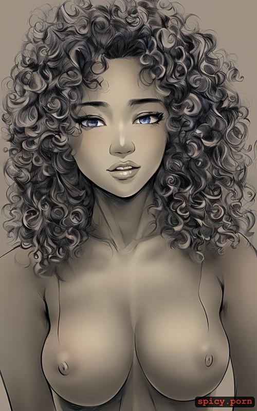 intricate open bethrobe, realistic, colored eyes, intricate curly hair