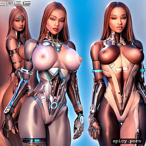 ultra detailed, masterpiece, thick body, ultra naked cyborg